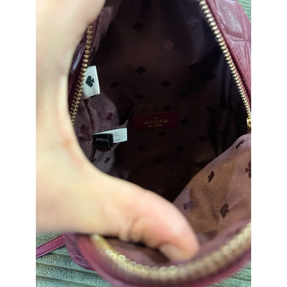 Kate Spade Natalia Mini Convertable Backpack - Quilted‎ Leather Burgundy
